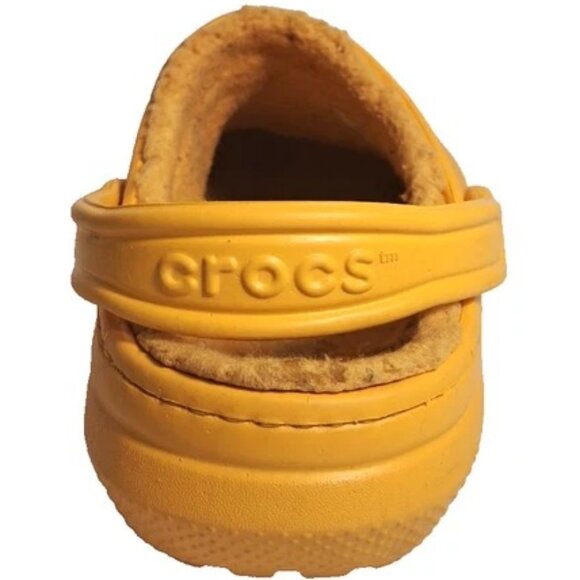 Crocs Classic Womens Size 8 Yellow Sherpa Lined Clogs Slip On Shoes Slippers - Picture 5 of 10